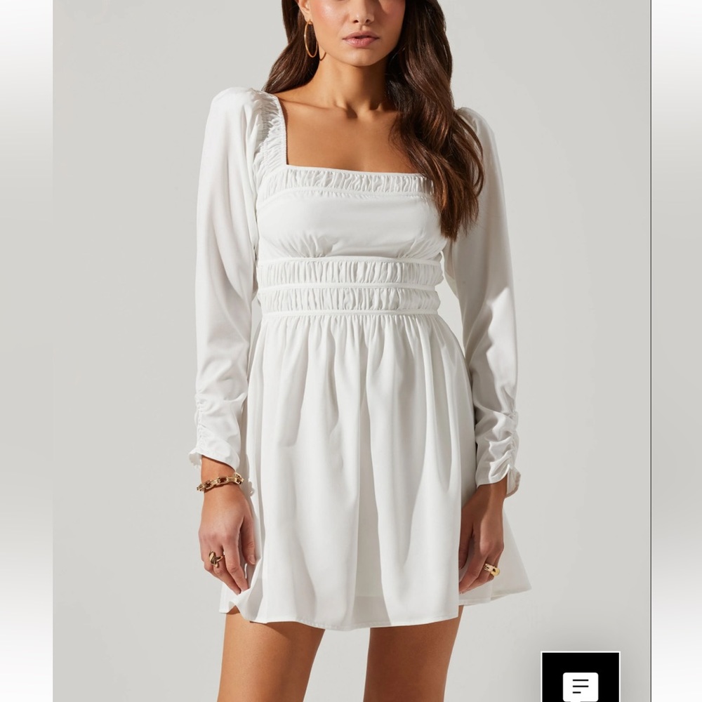 ASTR the Label Cinched Waist Long Sleeve Mini Dress, Size small